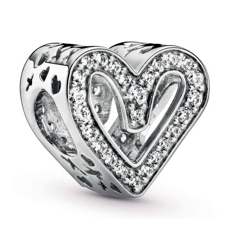 Pandora Sparkling Freehand CZ Heart Charm image number 1