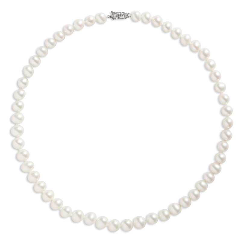 18-Inch Pearl Necklace, 14K White Gold image number 0