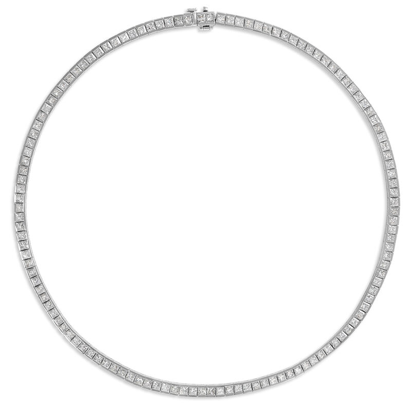 125 Piece Diamond Necklace, 14K White Gold image number 0