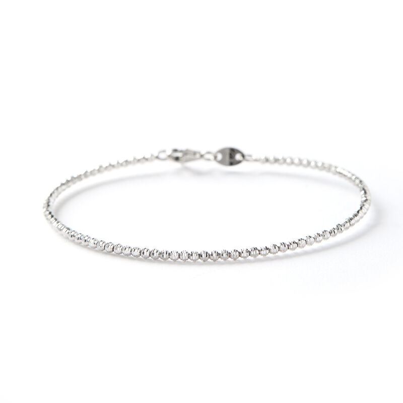 Mooncut Bead Bracelet, 14K White Gold image number 0
