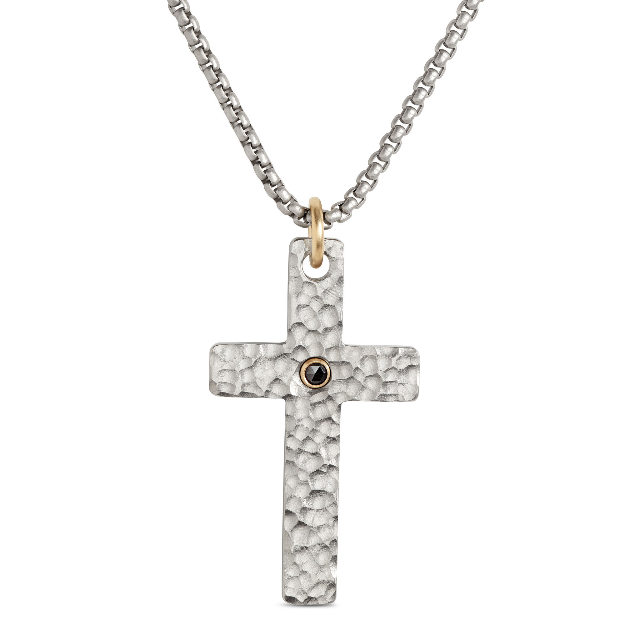 Diamond Cross Pendant, 14K White Gold Not applicable