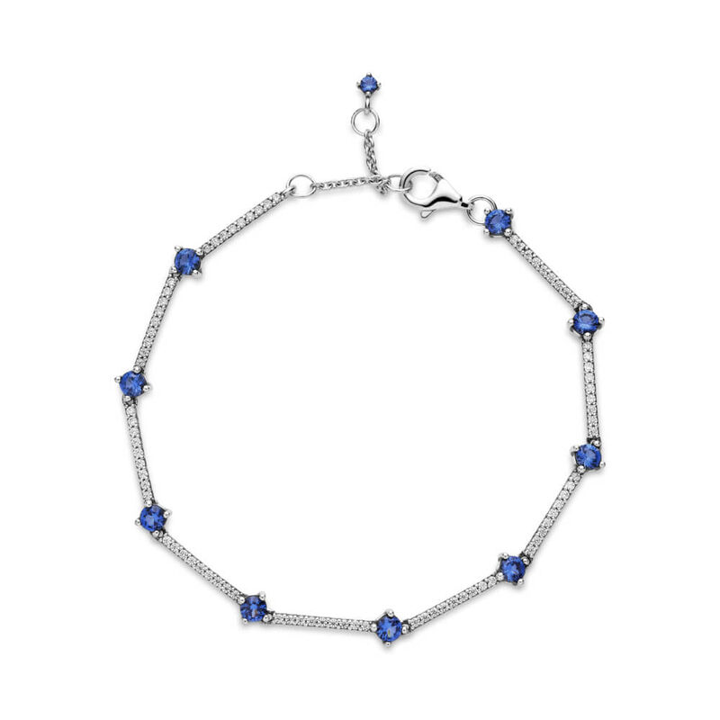 Pandora Sparkling Pavé CZ Bars & Blue Crystal Bracelet image number 2
