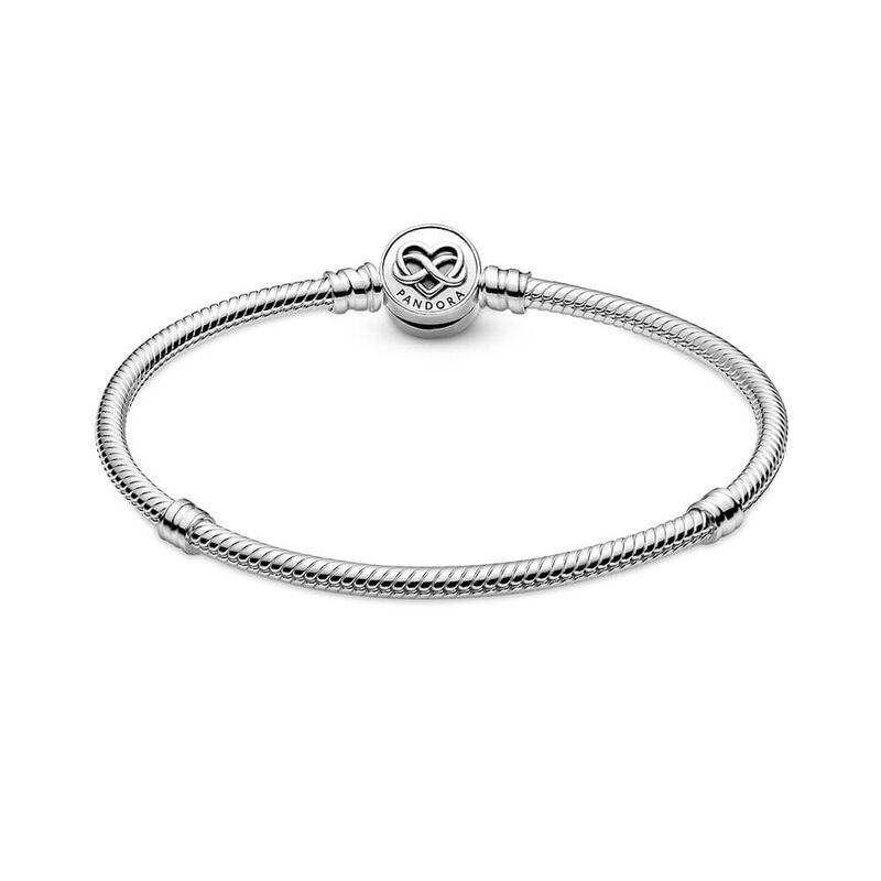 Pandora Moments Heart Infinity Clasp Snake Chain Bracelet image number 1
