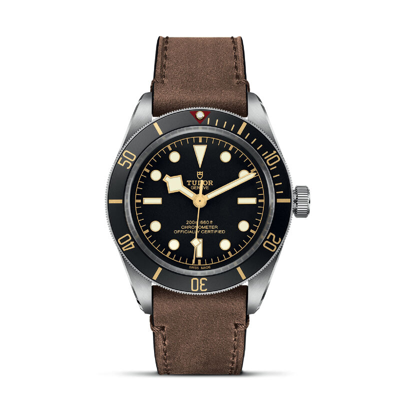 TUDOR Black Bay Fifty-Eight Watch Black Dial Brown Leather Strap, 39mm image number 0
