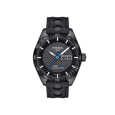 Tissot PRS 516 Powermatic 80 Black Carbon Black PVD Watch, 42mm