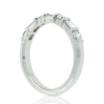 Baguette & Round Diamond Ring in Platinum, 3/4 ctw.