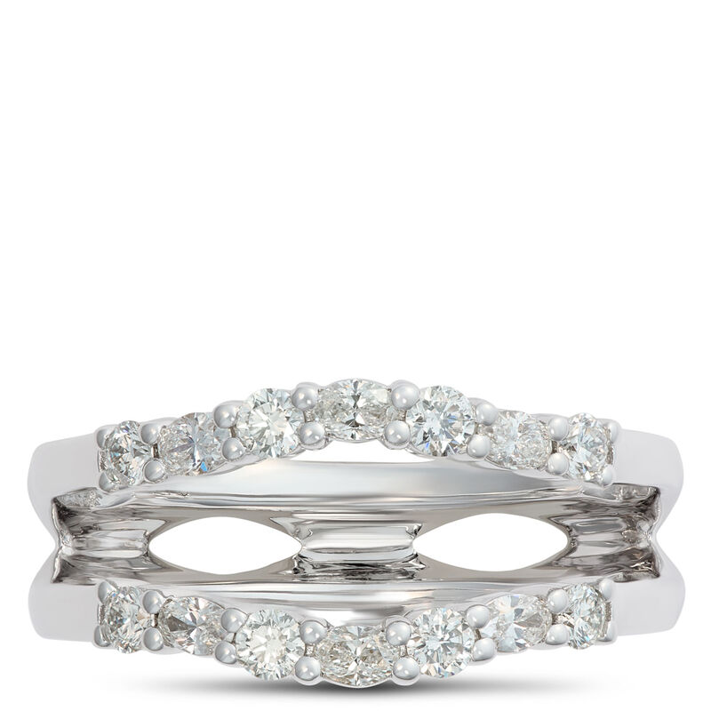 Oval and Round Diamond Ring Enhancer in 14K White Gold image number 0