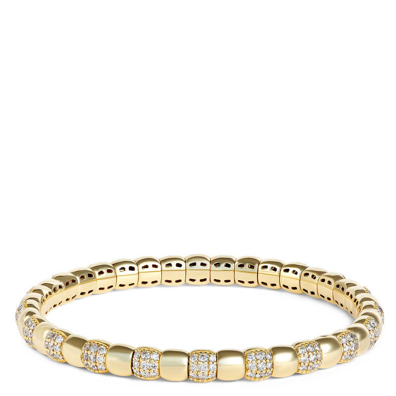 Diamond and Beaded Gold Bangle, 14K Yellow Gold image number 0