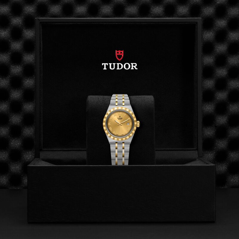 TUDOR Royal Watch Steel Case Champagne Dial Steel and Gold Bracelet, 28mm image number 4