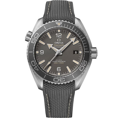 OMEGA Seamaster Planet Ocean 600M Steel on Rubber Strap Blue Dial Watch, 43.5mm