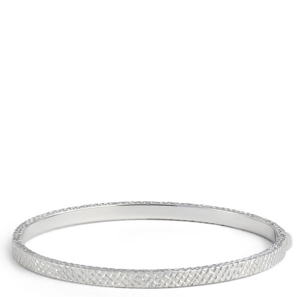 Oval Toscano Diamond Cut Bracelet, 14K White Gold