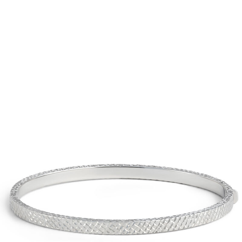 Oval Toscano Diamond Cut Bracelet, 14K White Gold image number 0