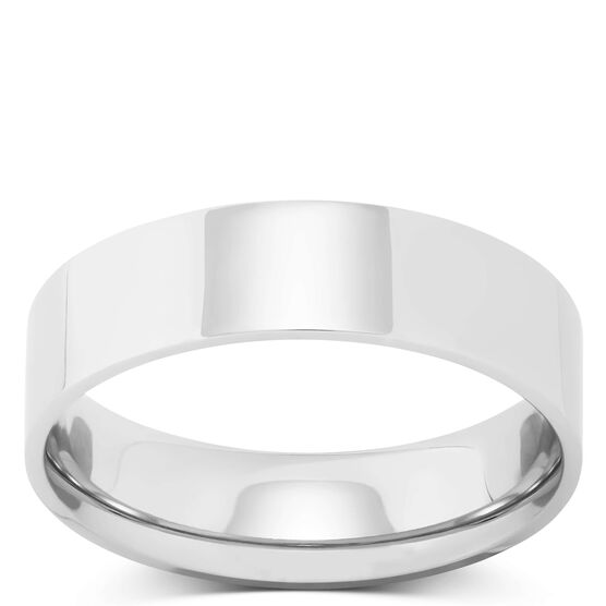 Polished Pipe Comfort Fit 6mm Band in Platinum