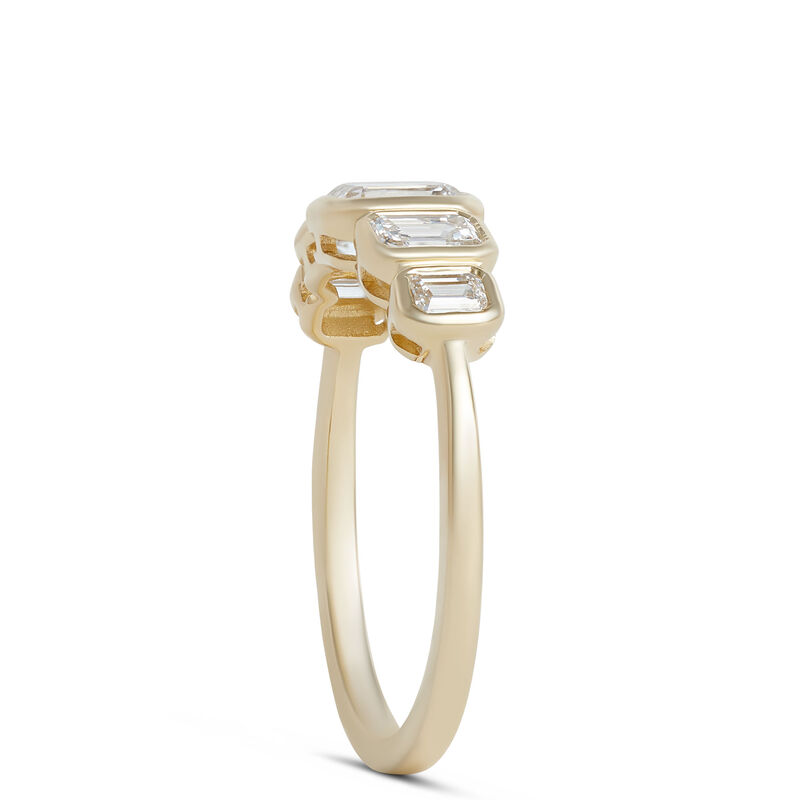 Five Emerald Cut Diamond Ring, 14K Yellow Gold image number 1