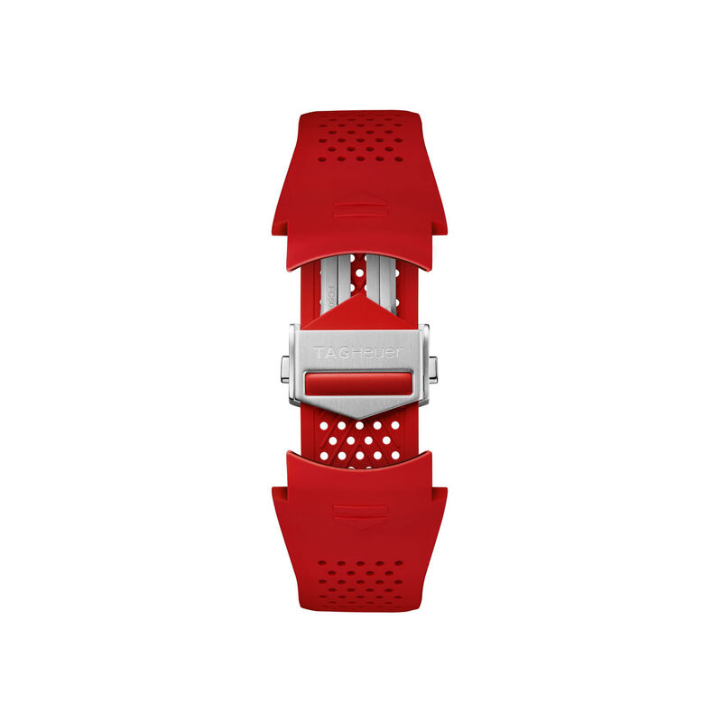 TAG Heuer Calibre E5 Red Perforated Rubber Strap, 45mm image number 1