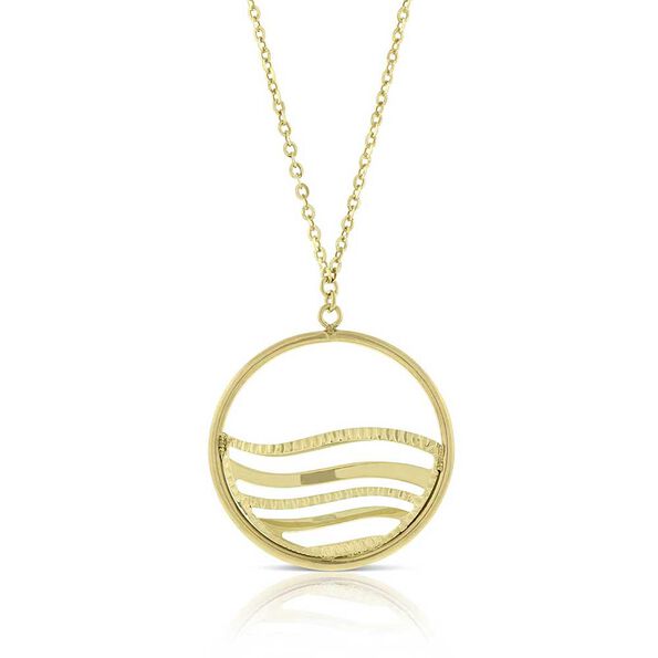 Toscano Open Circle Wave Necklace 14K
