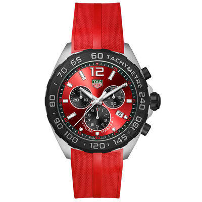 TAG Heuer Formula 1 Watch Steel Case Red Dial, 43mm