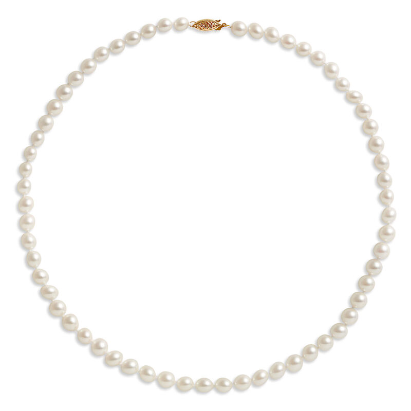18-Inch Cultured Akoya Pearl Strand, 14K Yellow Gold image number 0