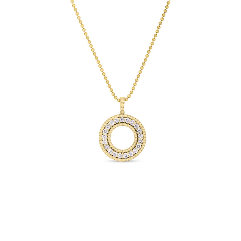 Roberto Coin Siena Large Diamond Circle Necklace 18K Yellow Gold, 25mm image number 1