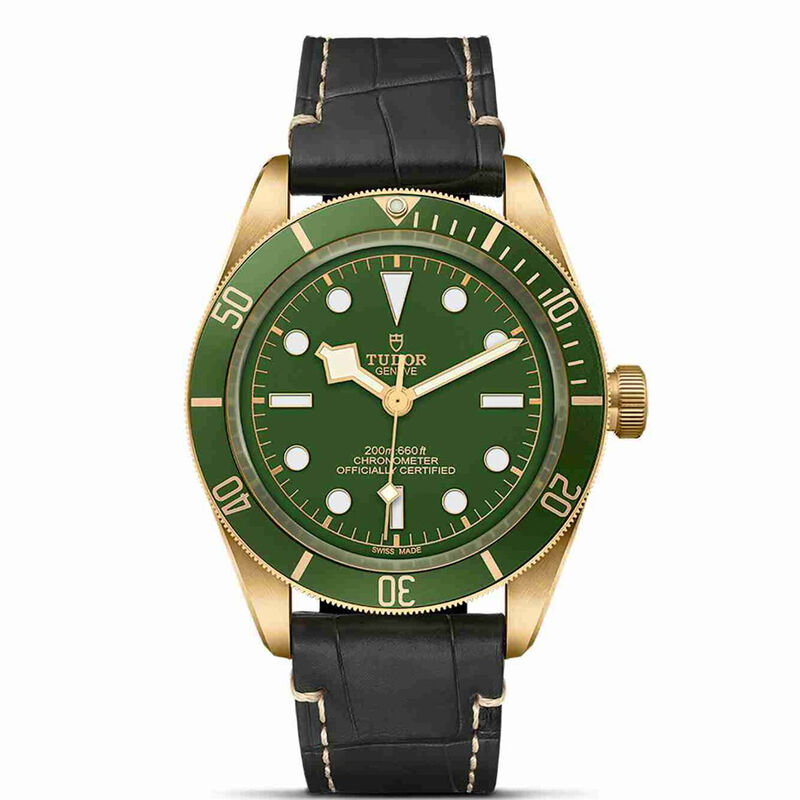 TUDOR Black Bay Fifty- Eight Watch 18k Gold Case Green Dial Alligator Strap, 39mm image number 0