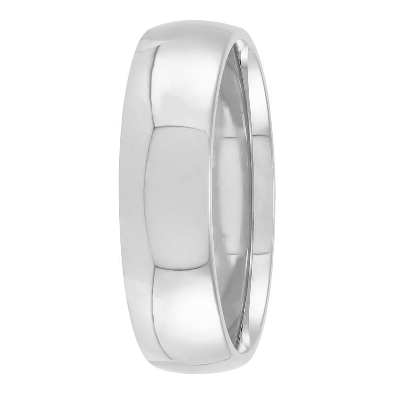 White Gold Polished Rounded Comfort Fit 6mm Band 18K image number 0