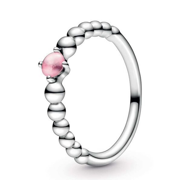 Pandora Purely Pandora Petal Pink Topaz Beaded Ring