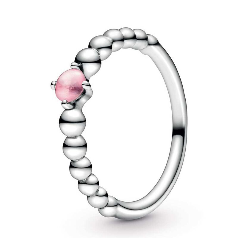 Pandora Purely Pandora Petal Pink Topaz Beaded Ring image number 0