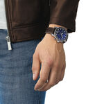 Tissot Supersport Chrono Blue Dial Leather Steel Watch, 45.5mm