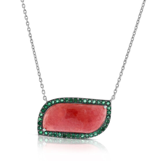 Lisa Bridge Rhodochrosite & Emerald Necklace