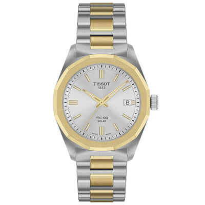 TISSOT PRC 100 Solar Silver Dial Watch, 34mm