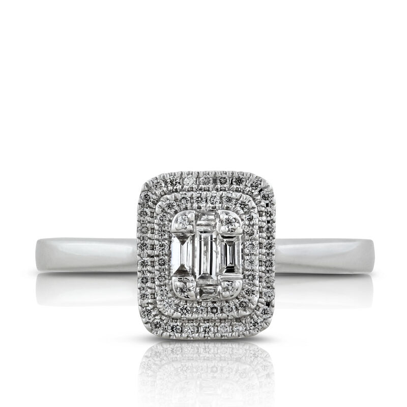 Diamond Double Halo Ring 14K image number 1