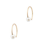Cultured Freshwater Pearl Hoop Earrings 14K