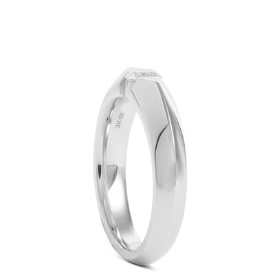 Knife Edge Diamond Ring, 18K White Gold
