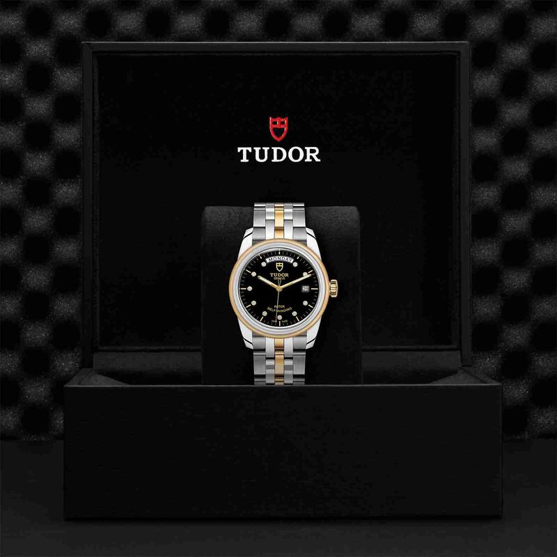 TUDOR Glamour Date+Day Watch Black Dial Steel Bracelet, 39mm image number 2
