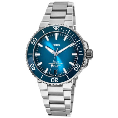 Oris Aquis Calibre 400 Blue Steel Date Watch, 43.5mm