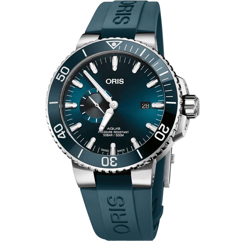 Oris Aquis Small Second Date Blue Dial Watch, 45.50mm image number 0