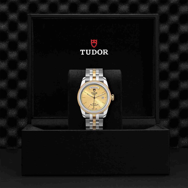 TUDOR Glamour Date+Day Watch Champagne Dial Steel Bracelet, 39mm image number 1