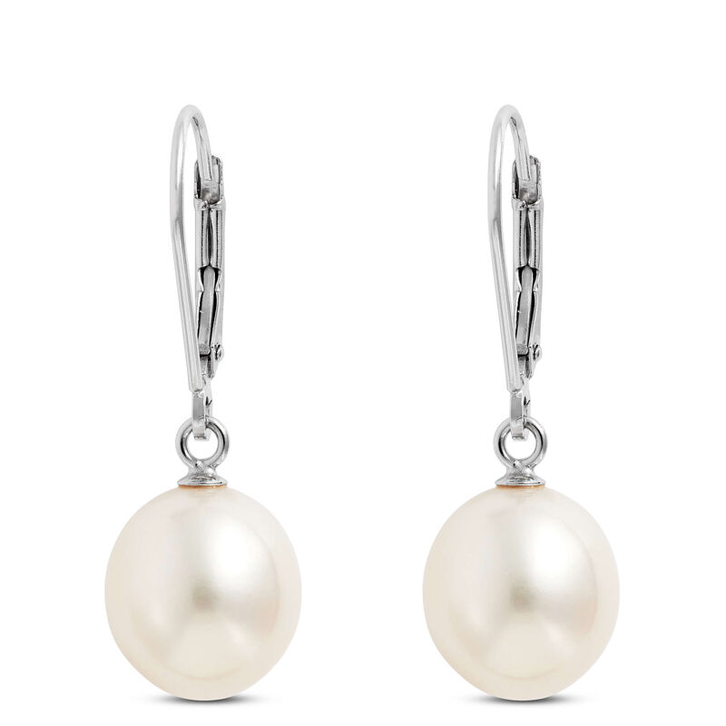 Freshwater Cultured Pearl Drop Earrings,14K White Gold image number 0