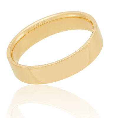 Yellow Gold Polished Pipe Comfort Fit 5mm Band 18K