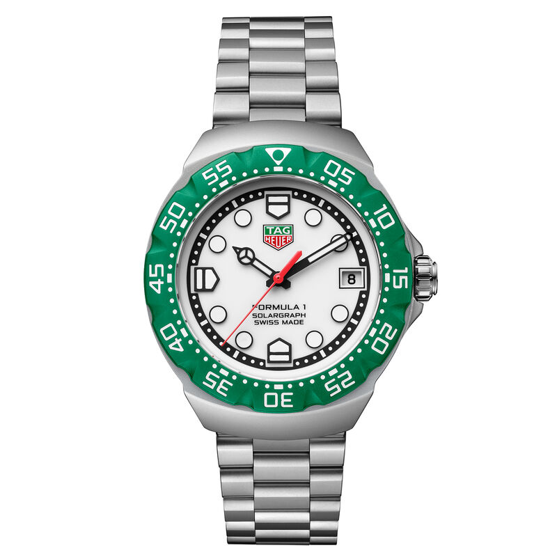 TAG Heuer Formula 1 Solargraph White Dial Watch, 38mm image number 0