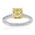 Yellow & White Diamond Engagement / Fashion Ring 18K