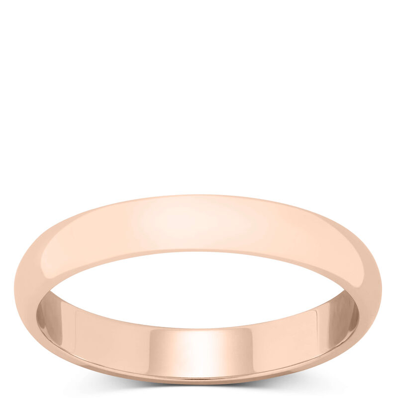 Rose Gold Polished Rounded 3mm Band 14K image number 0