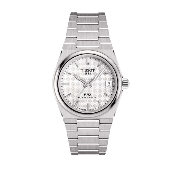 Tissot PRX Powermatic 80 Watch White and Mother of Pearl Dial Steel Bracelet, 35mm