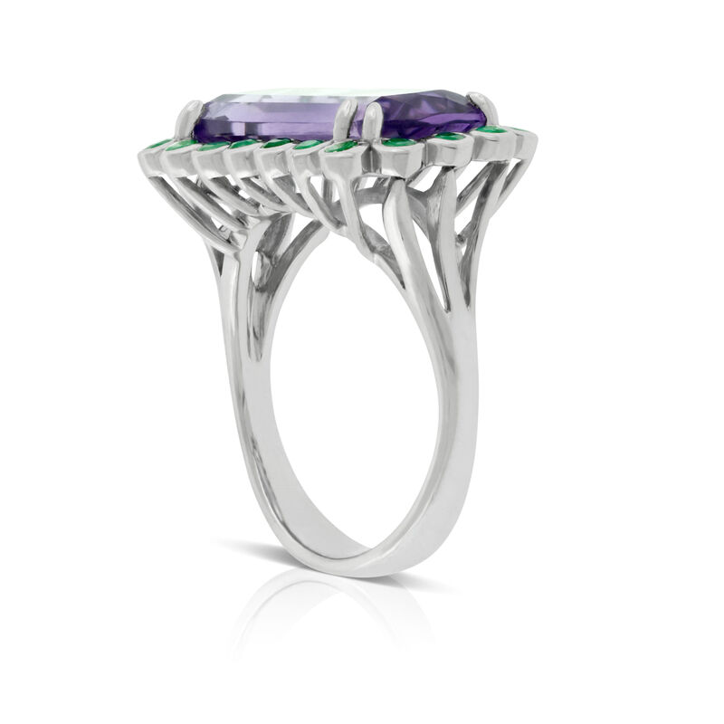 Lisa Bridge Amethyst & Emerald Ring image number 2
