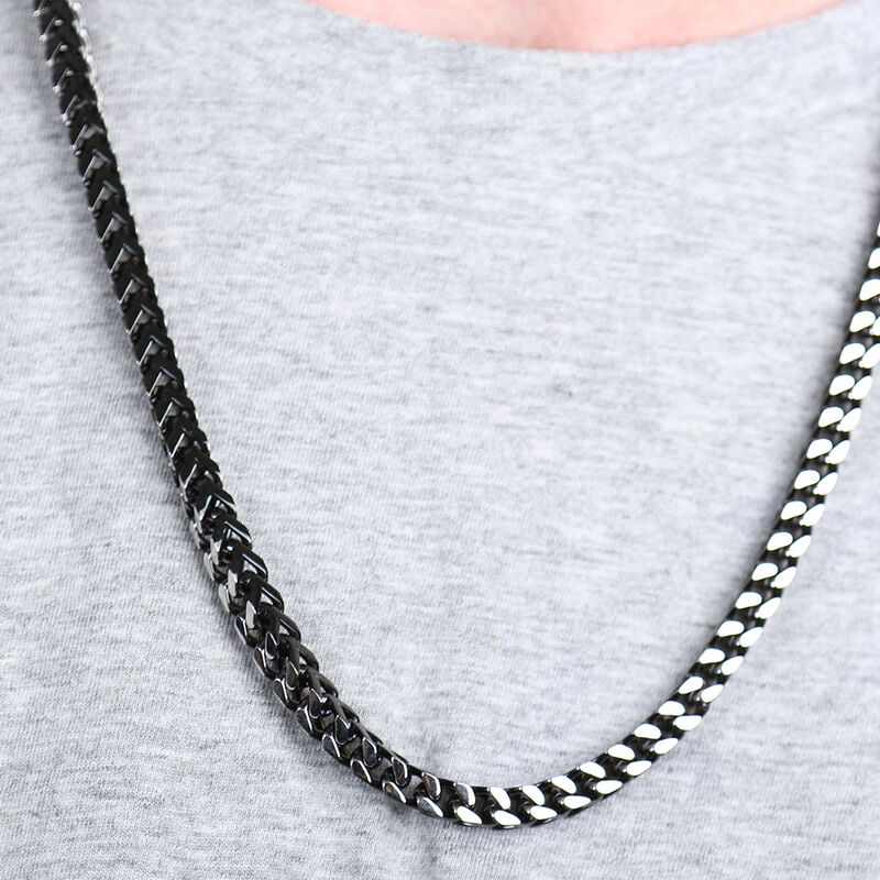 Black IP Franco Chain in Stainless Steel, 24" image number 5