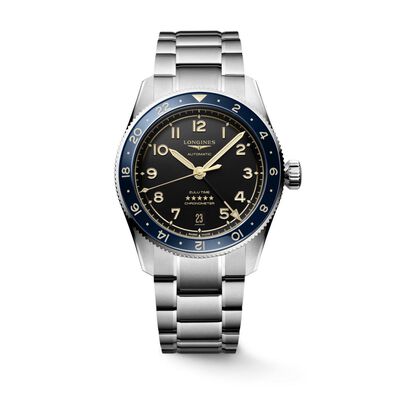 Longines Spirit Zulu Time Anthracite Dial Watch, 39mm