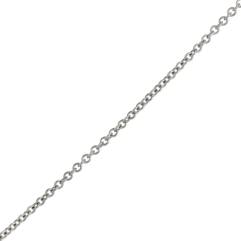 Classic Round Sapphire and Diamond Necklace, 1 Carat Total Weight, 18K White Gold image number 3