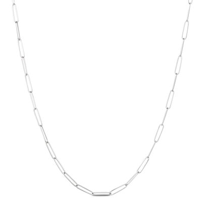 18-Inch Paperclip Chain, 14K White Gold