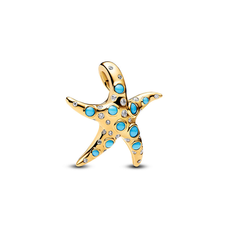 Pandora Sparkling Blue Starfish Dangle Charm image number 0