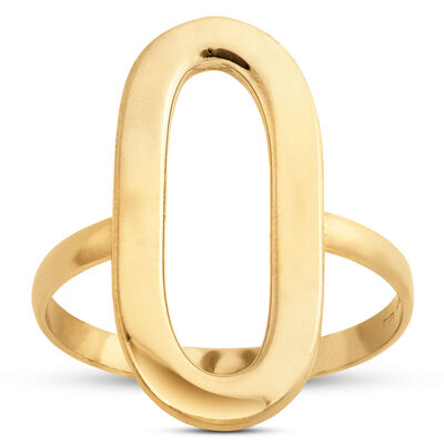 Toscano Open Oval Ring, 14K Yellow Gold Size 8